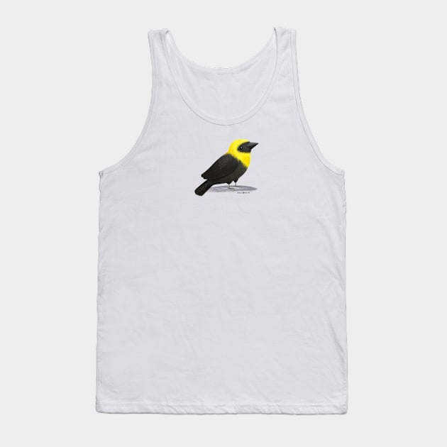 Yellow Hooded BlackBird Tank Top by julianamotzko